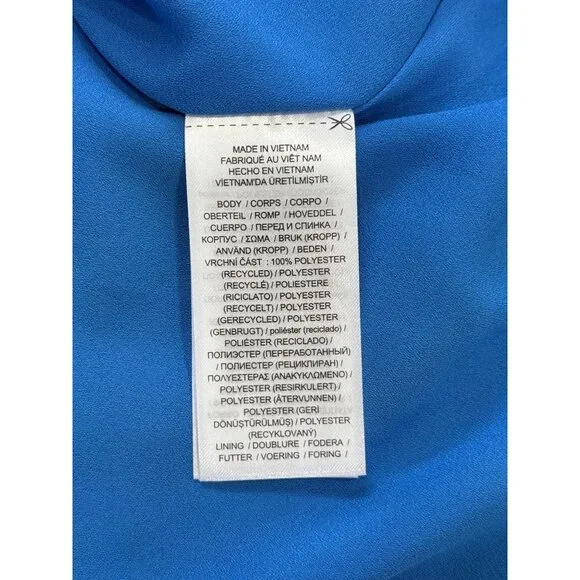 Lauren Ralph Lauren Black Label Georgette Tiered Dress Tropical Size 6 Petite - Picture 8 of 9